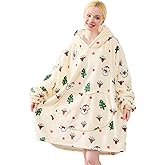 Moinlizy Blanket Hoodie Oversized Wearable Hooded Blanket for Adult Women and Men with Pocket Thick Sherpa Hoodie