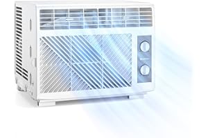 Comfort Zone Window Mounted Room Air Conditioner, 5,000 BTU, 7 Temperature Settings, 2 Fan Modes, Cool up to 150 Sq. Ft., Washable Filter, White