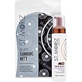 St Moriz Advanced Color Correcting Self Tanner Mousse in Dark with Tanning Mitt Bundle - Color Correcting Instant Self Tanning Foam for Face & Body with Hyaluronic Acid & Vitamin B5 (7.78 fl oz)