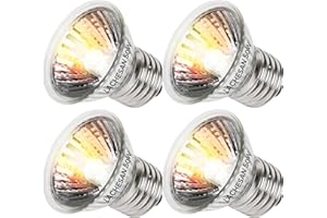 Lachesan 4-Pack 50W UVA Bulbs, Fit E26 Heat Reptile Lamp, Light Turtle Heat Lamp for Reptiles and Amphibian Tanks, Terrariums and Cages, Works with Various Lamp Fixtures