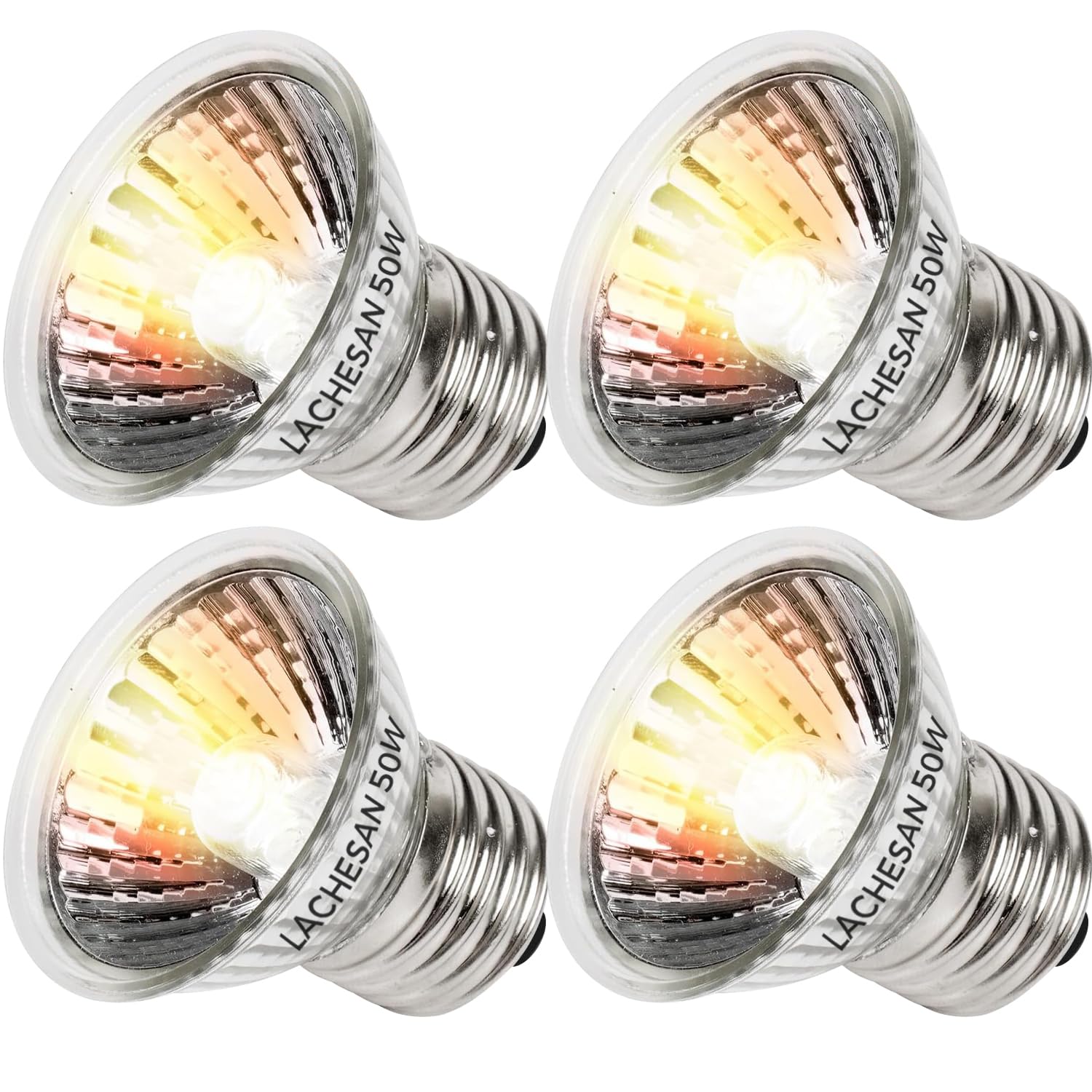 Photo 1 of Lachesan 4-Pack 50W UVA Bulbs, Fit E26 Heat Reptile Lamp, Light Turtle Heat Lamp for Reptiles and Amphibian Tanks, Terrariums and Cages, Works with Various Lamp Fixtures