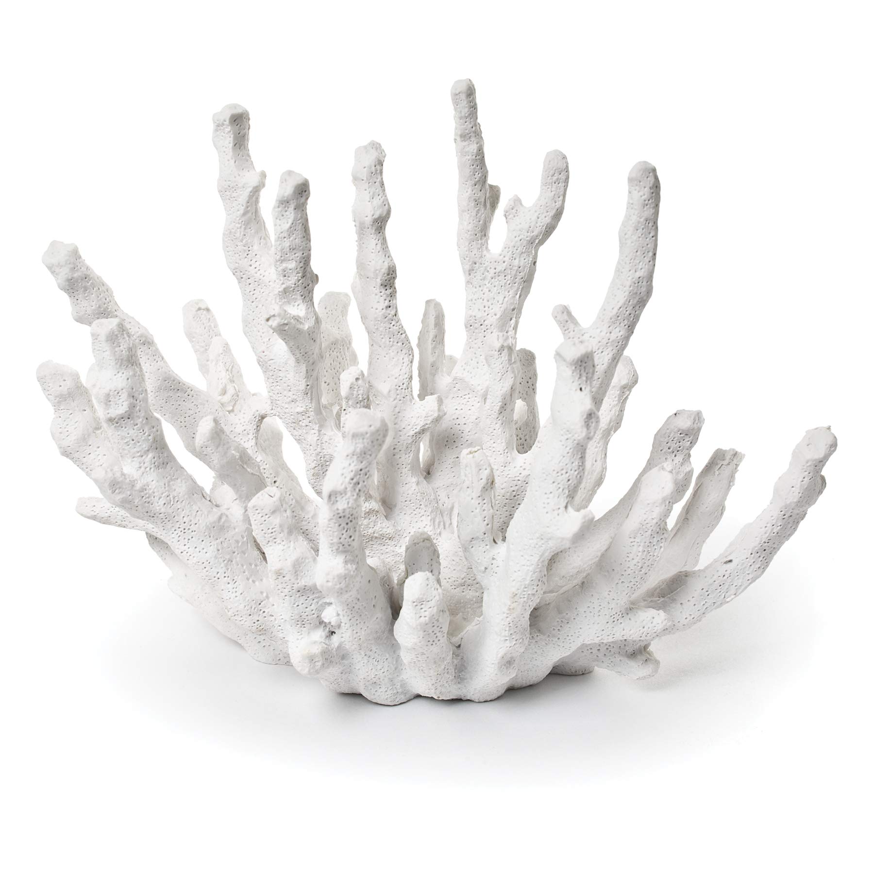 Abbott Collection Finger Coral - Fake Coral Beach Home Decor - Coral Decorations for Home, Bathroom, Kitchen - White (Small)