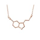 Altitude Boutique Happiness Serotonin Molecule Necklace, Serotonin Neurotransmitter Necklace, Science Jewelry for Science Lovers (Silver, Gold) (Rose Gold)
