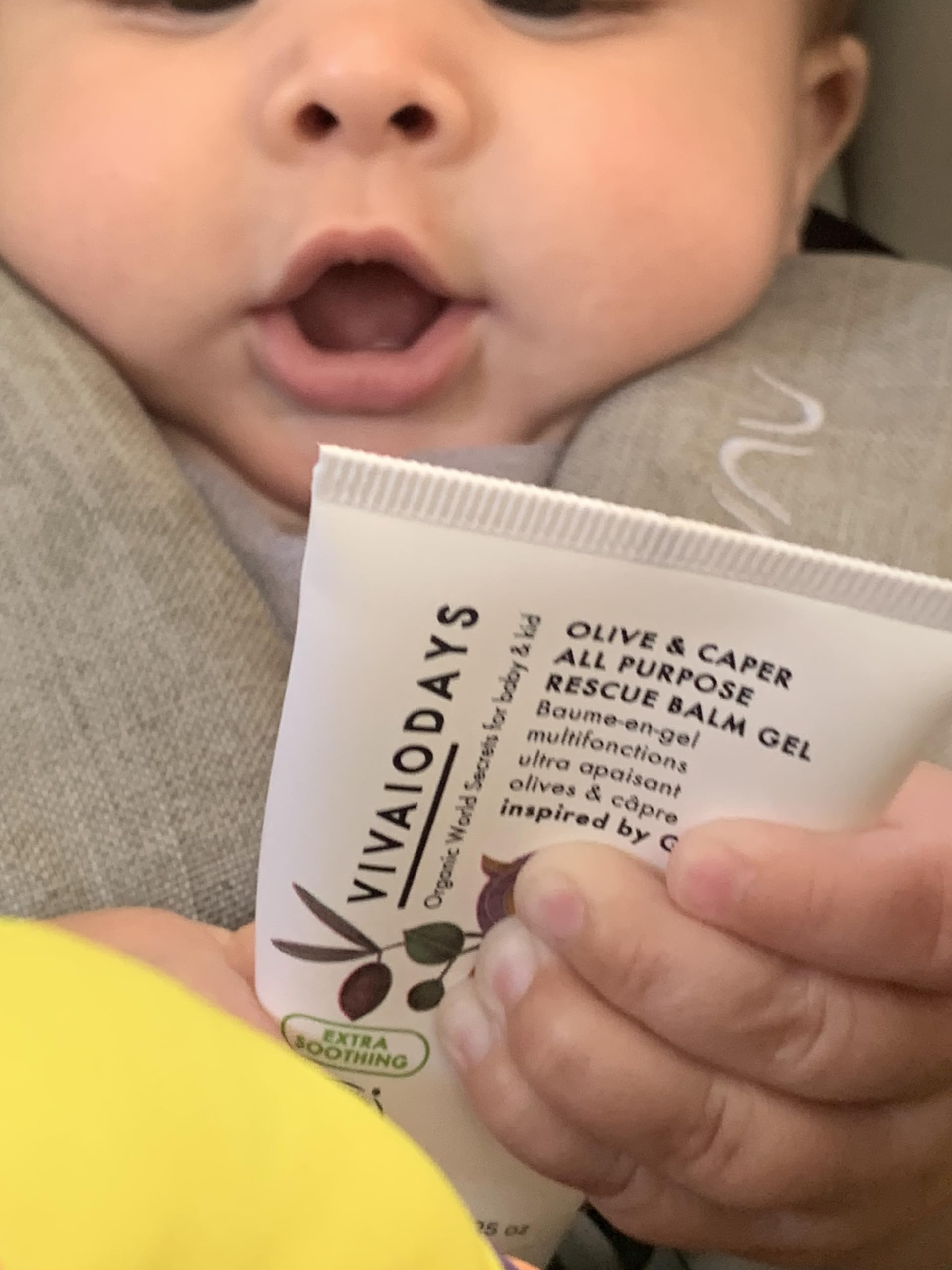 VIVAIODAYS Olive & Caper All Purpose EXTRA Soothing Rescue Balm Gel for Dry, Irritated & Sensitive Baby & Adult Skin. A Little Goes a Long Way. 1.25 oz. | 37 ml.
