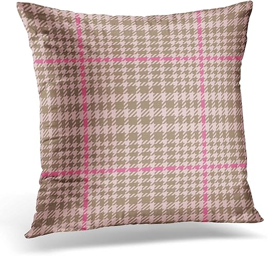 Amazon Com Emvency Throw Pillow Covers Abstract Check Tweed Beige