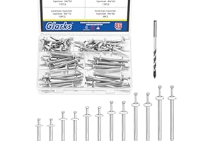 Glarks 86Pcs Hammer Drive Nail Set, 6 Sizes Anchor Drive Expansion Nail Mushroom Steel Hammer Drive Nails in Anchor, Concrete