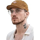 Clakllie Soft Short Brim Hats for Women Men Umpire Baseball Cap Vintage Flat Brim Golf Hats Cotton Trucker Fitted Hat