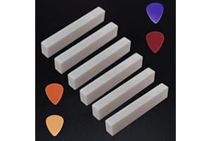 AEMROVI 6Pcs Blank Guitar Nuts, Uncut Pure Bone, 52x6x10mm for Electric Acoustic Classical Guitar, Mandolin, Banjo, Ukulele Replacement Parts