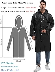 Borogo Rain Ponchos for Adults Reusable 2Pcs