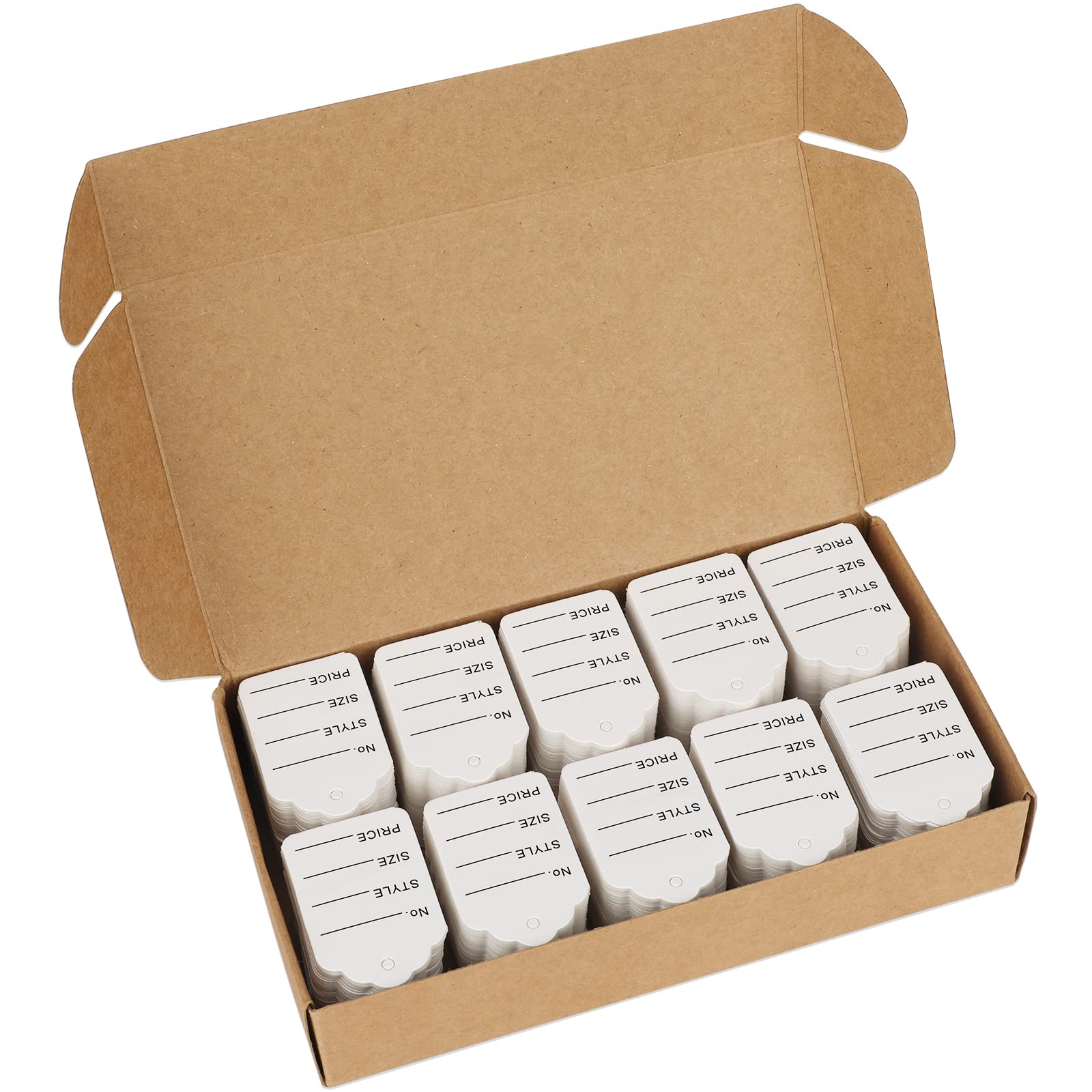 jijAcraft 1000Pcs Perforated White Price Tags, Mini Size Clothes Tags Hanging Tags Label 3.2 * 5CM