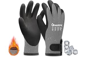 GOESTRIC 100% Waterproof Winter Work Gloves for Men Women, Freezer Gloves with Grip for Shoveling Snow