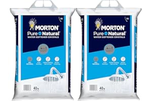 GENERIC (2 PK) Morton Water Softener Salt Crystals, Pure and Natural 4 in 1, 40 pounds