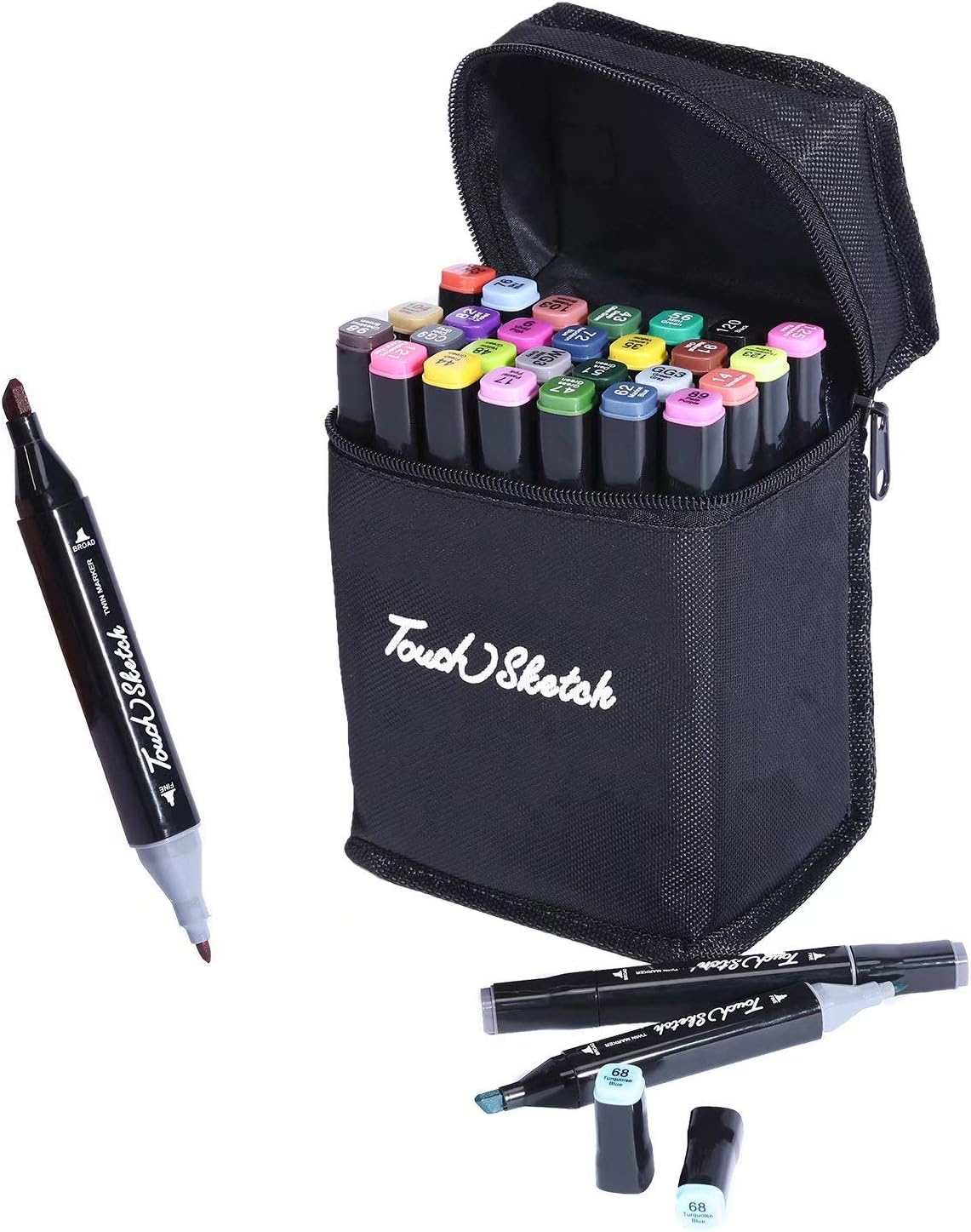 Fabric Markers Permanent 30 Colors Dual Tip Fabric Paint Markers Decorating Kits Textile Marker Pens for DIY Clothes, Shoes, Canvas, Bags, Child Safe&Non Toxic
