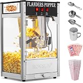 ROVSUN Popcorn Machine with 8 Ounce Kettle Makes Up to 32 Cups, Commercial Popcorn Machine Countertop Popcorn Maker w/Stainless Steel Scoop, Oil Spoon &amp; 3 Popcorn Cups for Home Movie Theater, ETL