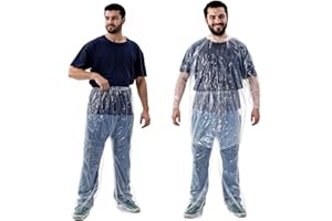 EUPHHONYCS 2 Pack Raincoat Set Disposable, Disposable Rain Ponchos for Adults, Adult Rain Ponchos with Drawstring Hood for Men and Women Outdoor (White)