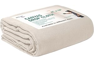 Avalon Home Canvas Drop Cloth for Painting 4x12 feet Pack of 1-8oz Painters Drop Cloths for Painting - All Purpose Canvas Tar
