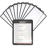 AMGSH 8.5 x 11 Inch Menu Covers, 10 Pack 1 Page 2 View Menu Sleeves | Clear View Menu Holder for Kitchen, Restaurant Supplies, Drink, Wine Menu