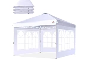 SCOCANOPY Church Window Sidewall for 10x10 Canopy Frame, 3 Pack Sunwalls Only,(White)
