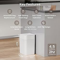Automatic Self Changing Trash Can, Self Bagging