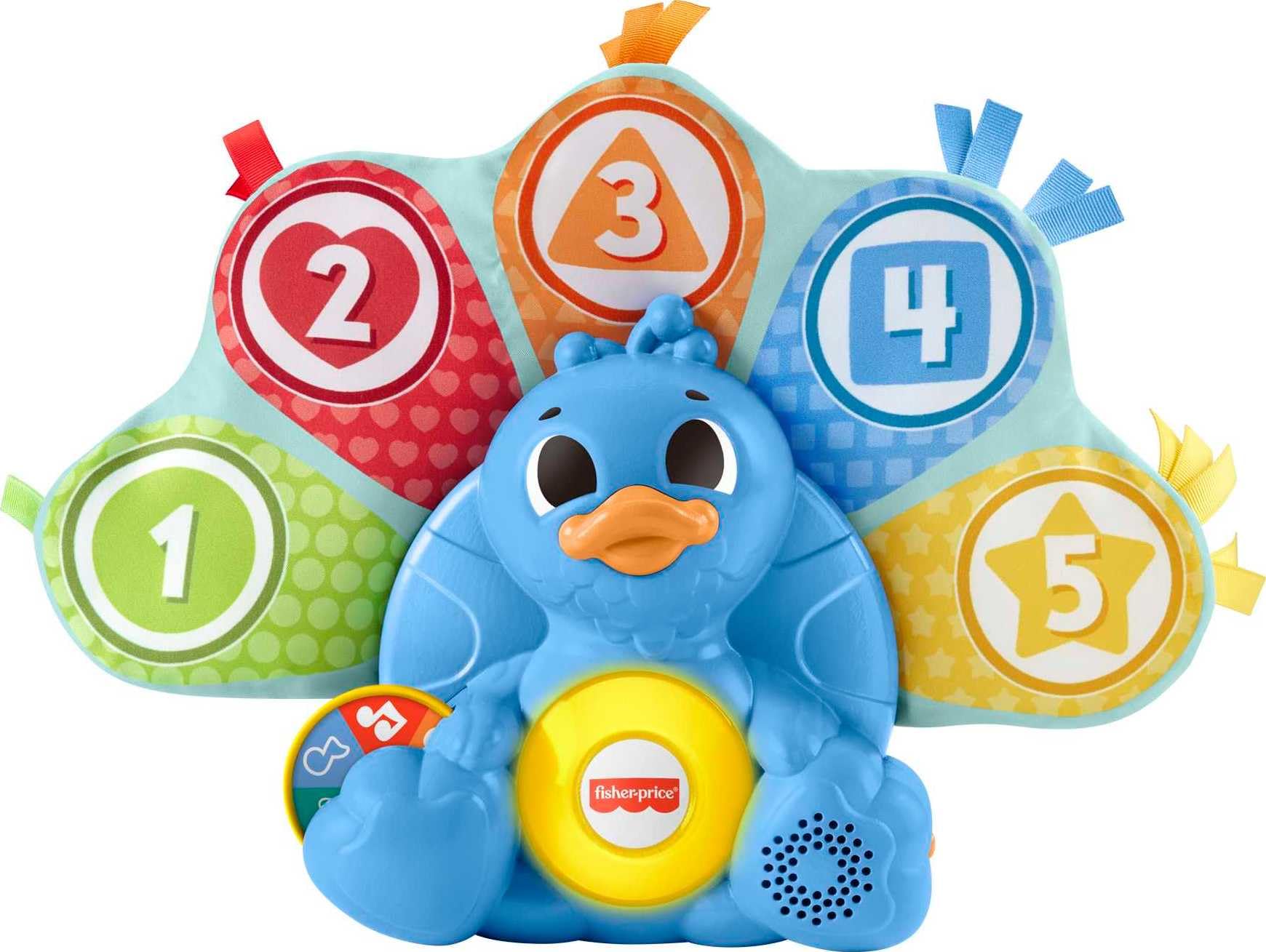 Fisher-Price Linkimals Adam the Peacock French Version Interactive Lights & Music Numbers & Colours Children's Toy from 9 Months HNN75