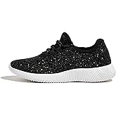 K KIP WOK Fashion Glitter Sneakers for Womens Silp On Running Shoes Lightweigt Tennis Walking Sneakers