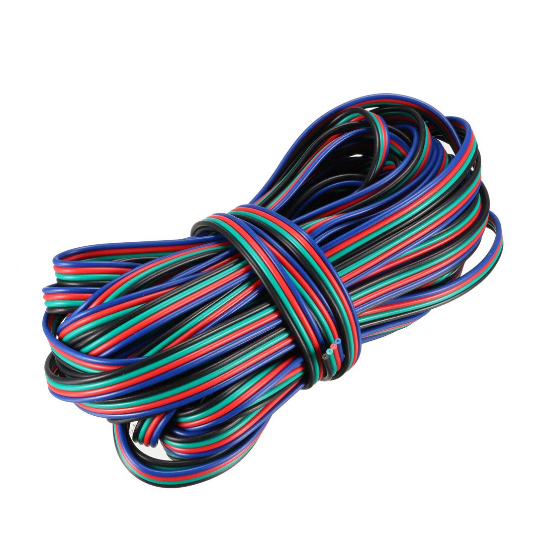 sourcing map RGB Wire 22AWG 4 Pin 4 Color Extension Cable Line for LED Strip 5050 3528 Cord 33ft / 10m