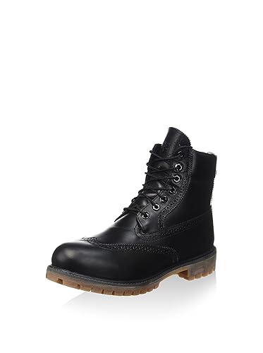 timberland brogue boots black