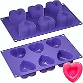 Bakerpan Valentine Silicone Heart Molds for Baking - Set of 2 - Mini Heart Shaped Cake Pans