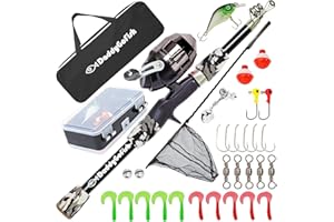 DaddyGoFish Kids Fishing Pole - Rod Reel Combo Tackle Box Starter Set - First Year Small Gear Kit for Boys Girls Toddler Yout