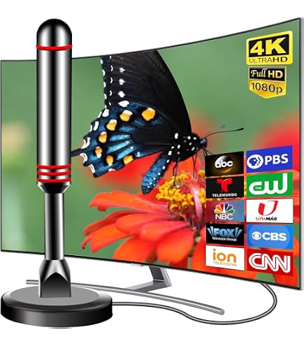 2025 Upgraded Indoor TV Antenna - 120 Mile Long Range Digital HDTV Antenna For Smart TVs, 4K 1080P Local Channels With Strong Magnetic Base