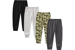 JARMAKO Baby and Toddler Boys Cotton Pants, 4-Pack Joggers, 2-6 Years
