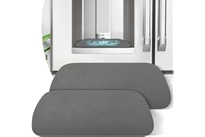 LOPNUR Refrigerator Drip Tray 2 Pack: Cuttable Refrigerator Drip Catcher, Fridge Water Dispenser Drip Mat Absorbent Fridge Mat, Fridge Accessories for Samsung Whirlpool GE, Trapezoid 9"x3.1", Grey