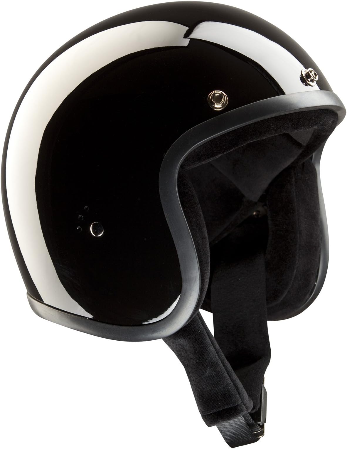 Bandit Jet Helmet - Glossy Black Motorcycle Helmet, Color:glossy black;Size:XXL(63cm)
