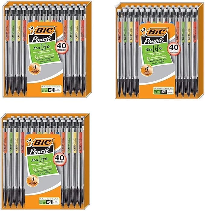 BIC XtraLife Mechanical Pencil, Medium Point (0.7 mm), 40
