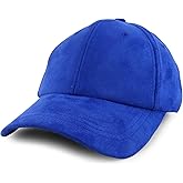 Trendy Apparel Shop Plain Faux Suede Leather Adjustable Structured Baseball Cap