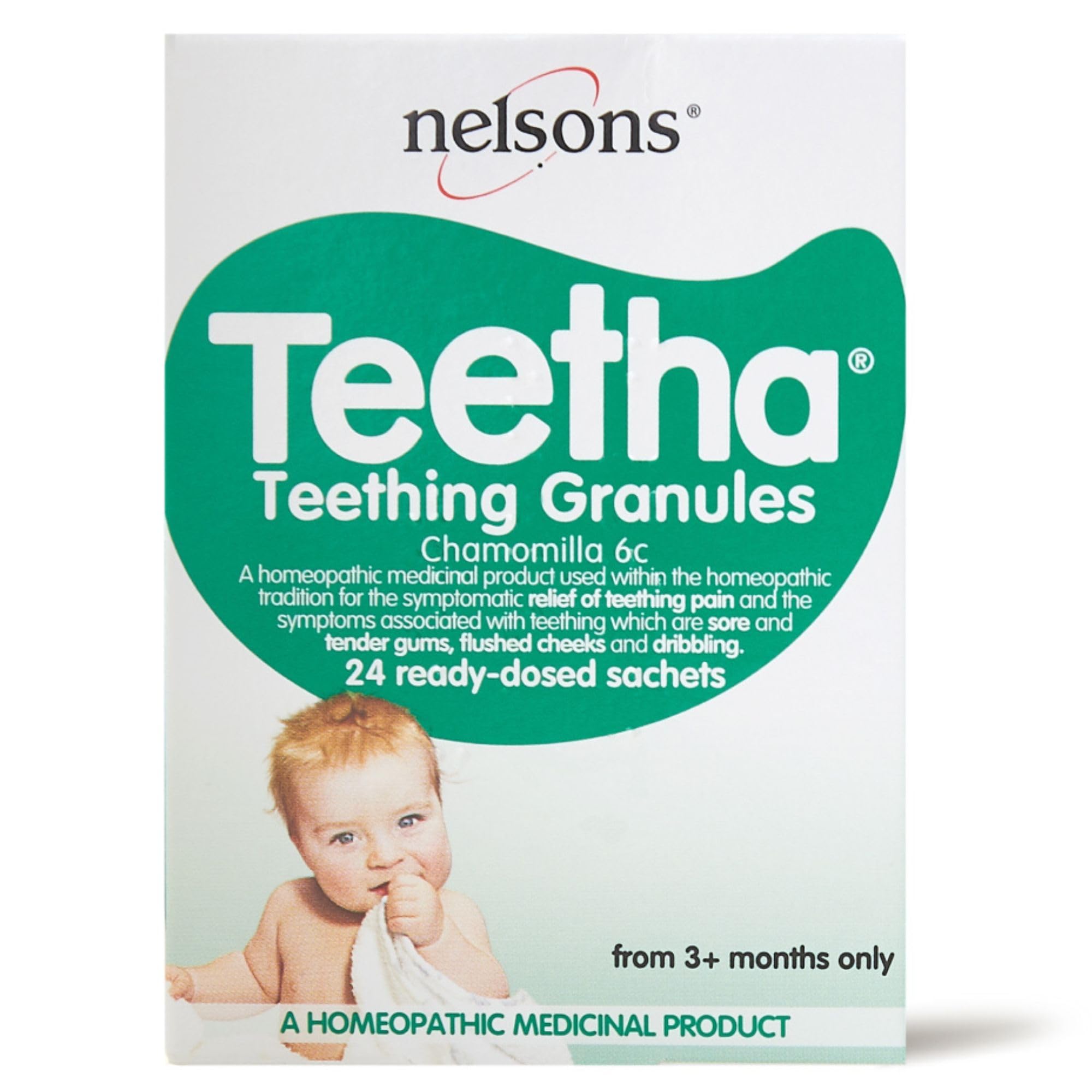 Teetha Baby Teething Granules (24 Sachets) 3+ Months, Homeopathic Relief For Soothing & Calming Teething Symptoms, Alternative to Teething Powder, Baby Teething Ready-Dosed Sachets