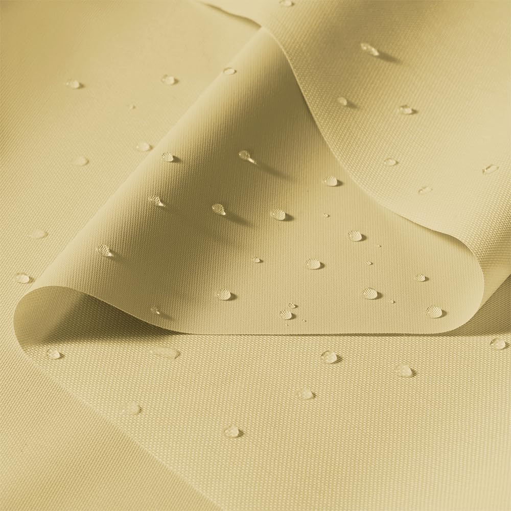 Photo 1 of 600D Nylon Waterproof Fabric, 59" Wide Upholstery Fabric by the Yard, Lightweight Water Resistant Fabric, Light Yellow Outdoor Fabric by the Yard Waterproof for Outdoor Chair Cushion Awning Etc 1 Yard