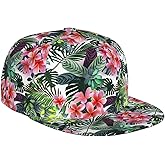 Tropical Hawaiian Floral Baseball Cap Men Women Adjustable Hawaiian Printed Snapback Flat Bill Hip Hop Hat