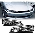 AKKON - For 1997 1998 Nissan 240SX / Silvia (S14 Kouki) Black Bezel JDM Headlight Lamp Set Pair
