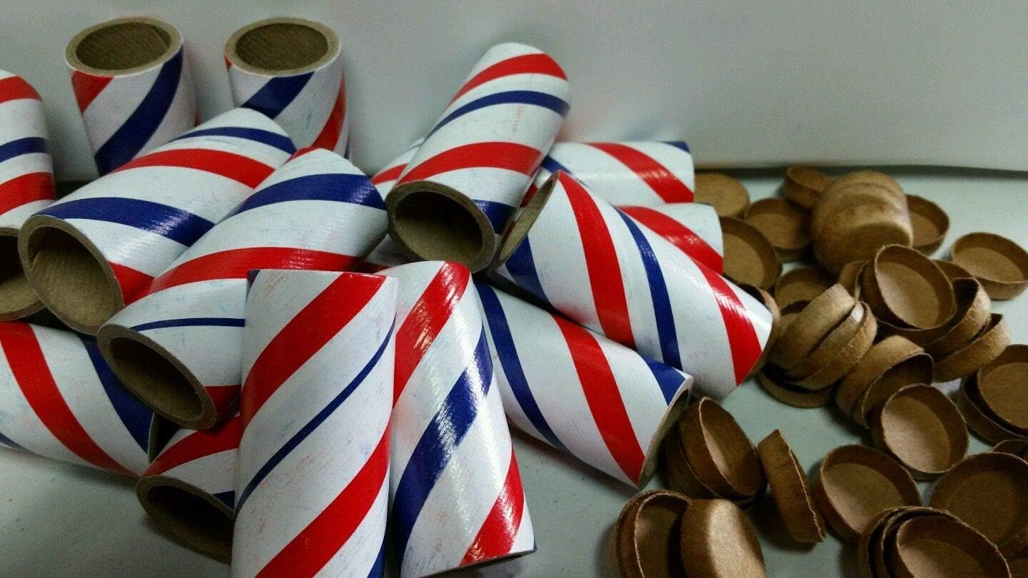 25 M100 Fireworks Pyro Tubes and End Plugs Red/White/Blue 3
