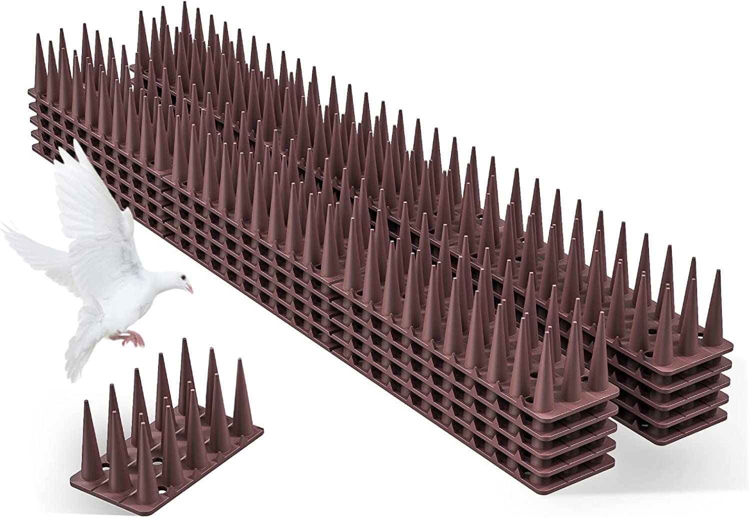 Grabacz Bird spikes 3 metres, plastic bird deterrent spikes, pigeon protection for balcony, windowsill, cat, marten, pigeon, fence and roof, bird protection