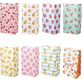 Craftdady 24pcs Rectangle Paper Gift Bags Fruit Polka Dot Pattern Shopping Bags Party Favor Present Wrapping Bags for DIY Birthday Wedding Celebrations Decorations
