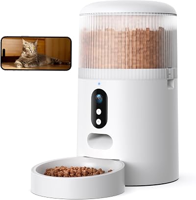 faroro Automatic Cat Feeder with 3MP Camera 5G WiFi Night Vision