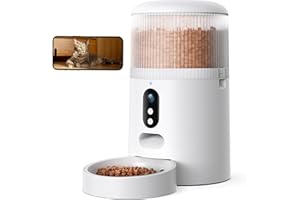 faroro Automatic Cat Feeder with Camera, 3MP HD Video & Night Vision, 5G/2.4G WiFi Smart Pet Feeder with APP Control, 2-Way Audio, Motion Alerts, Low Food Sensor, Timed Cat Feeder for Cats & Dogs, 4L