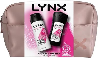 LYNX Attract for Her Bodywash Bodyspray 2 Piece Gift Set Wash Bag Travel