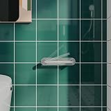 WZRUA Self Adhesive Toilet Roll Holder Chrome Double Post Pivoting Arm view 4
