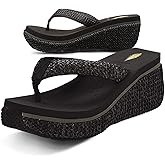 Volatile Island Wedge Sandals for Women Featuring Slip-On Thong Platform Style with EVA Insole and Rubber Outsole