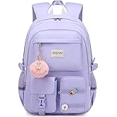 abshoo Big Student Laptop Backpack For College Women Middle High School Teen Girls Bookbag Travel Daypack (Purple)