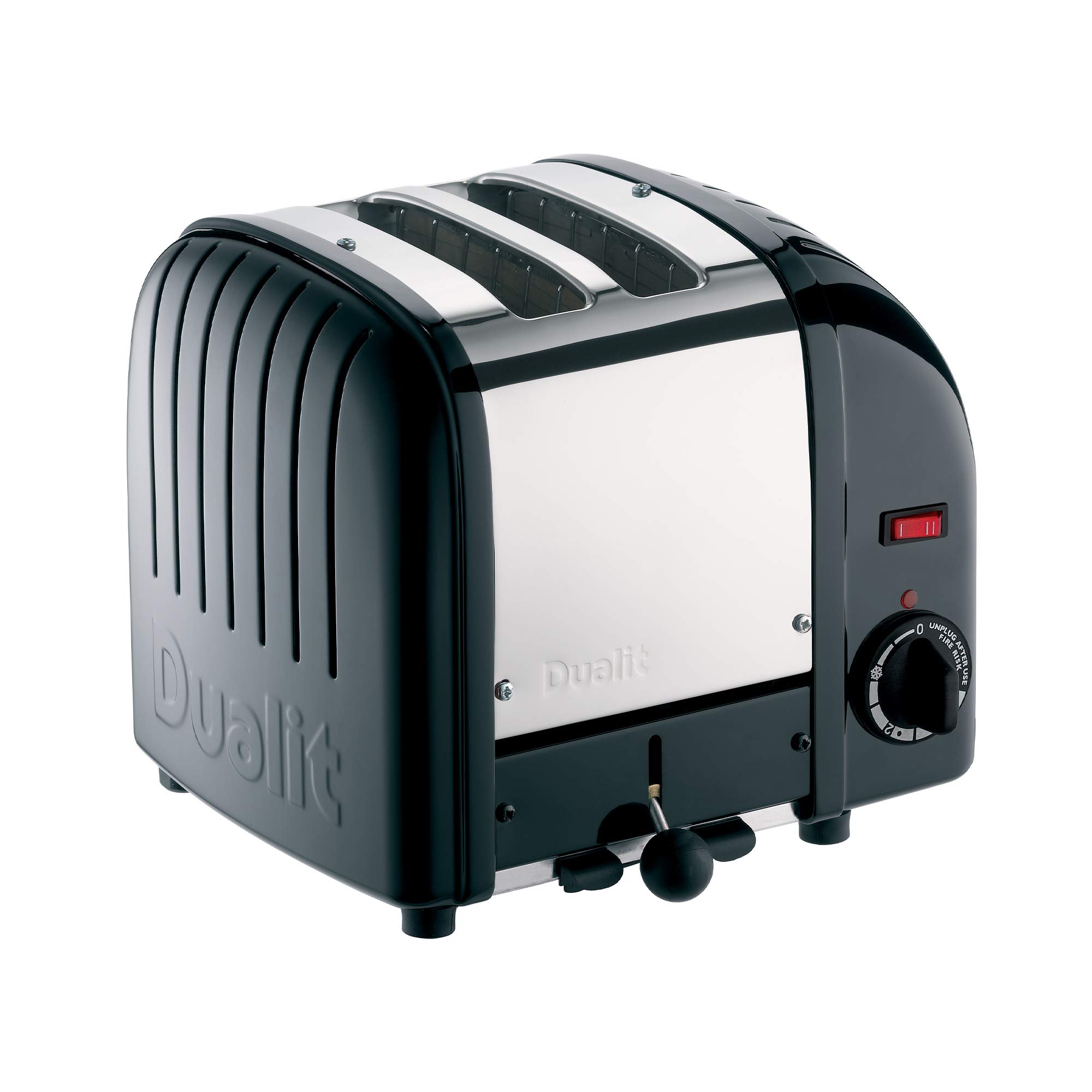 Dualit Classic 2 Slice Vario Toaster, Stainless Steel, Hand Built in the UK, Replaceable ProHeat Elements, Defrost Bread, Mechanical Timer, Replaceable Parts, Black, 20237