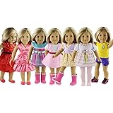 ZWSISU 18-Inch 7 Outfits American Girl Doll  Accessories Set